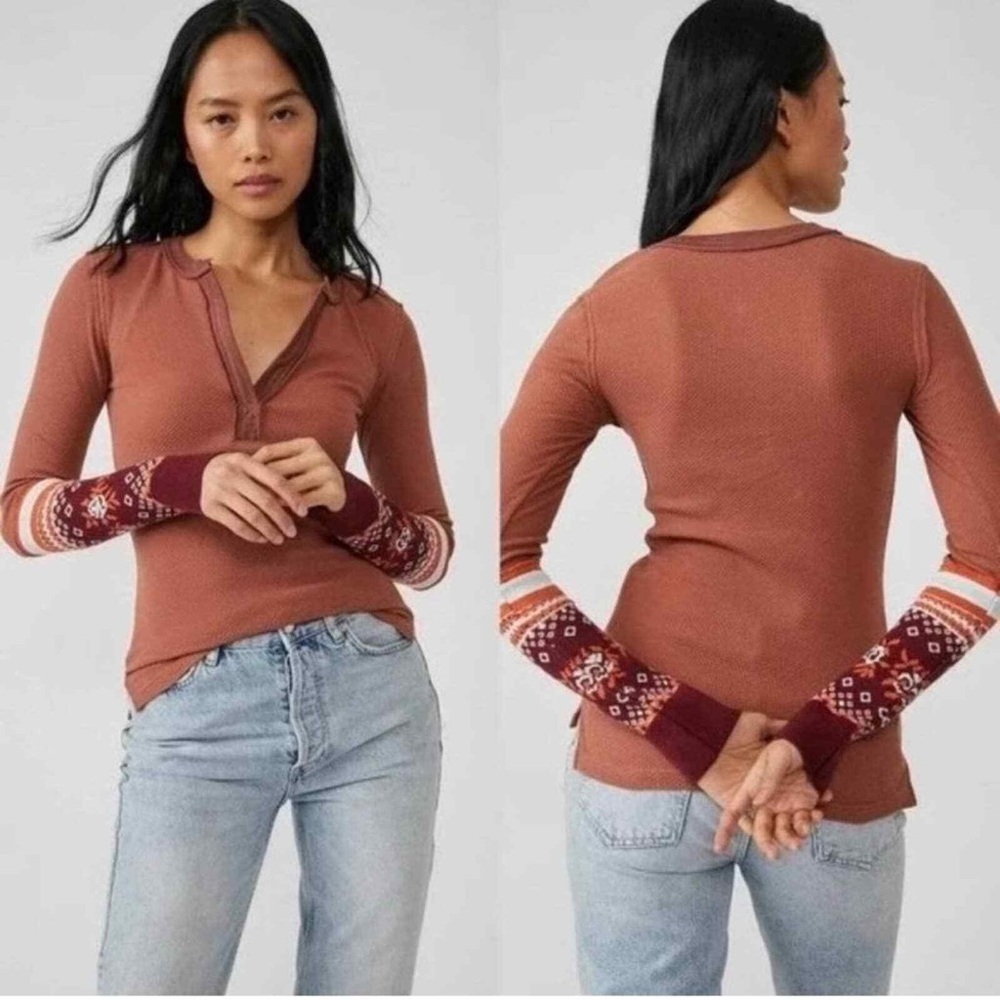 NWT Free People Women's Mikah Layering Cuff Autumn Combo Top Size XS